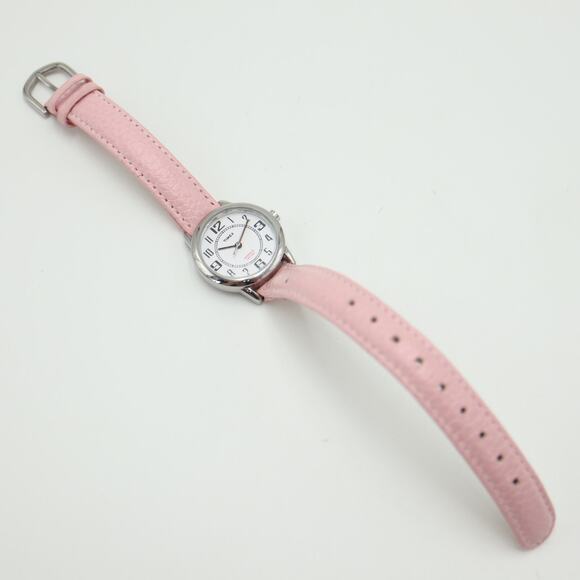 Timex Womens Pink Indiglo Light Easy Read Watch 25mm Dial Leather w New Battery - Picture 14 of 16